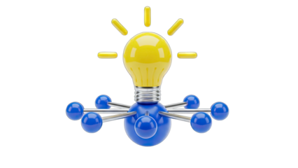 Lightbulb Idea Network Concept on White Background