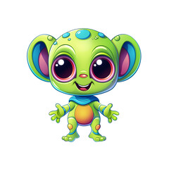 Adorable Extraterrestrial Character in Vector Form