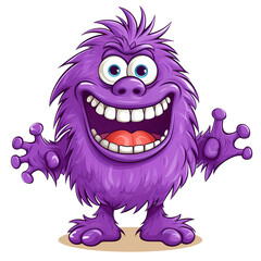 Vibrant Furry Purple Alien Creature Smiling