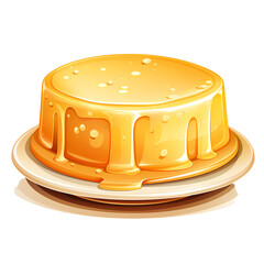 Cheese on Plate Cartoon Vector Illustration