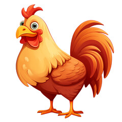 Cheerful Chicken Cartoon Character Vector Illustration