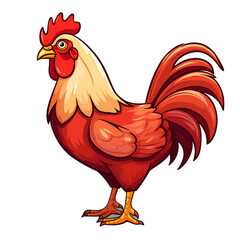 Whimsical Chicken Cartoon Character Illustration