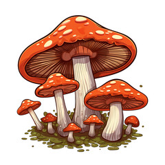 Detailed Fungus Spores Vector Illustration