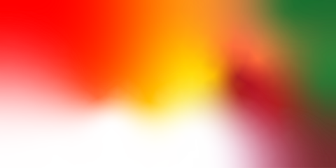 White red yellow green abstract background. Crimson scarlet tones blended with golden yellow and emerald green. Smooth gradient ombre transition. Soft blur shadows, subtle light shimmer.