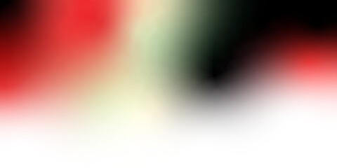 Black dark red green lime yellow white retro abstract background. Color gradient ombre blend. Soft blur light glow. Vintage neon metallic feel. Smooth transition tones with grain noise mesh overlay.