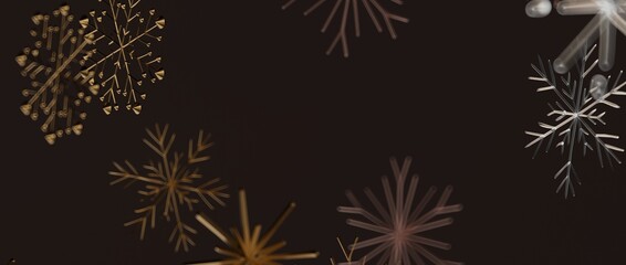 Elegant abstract design featuring snowflakes on a dark backdrop, perfect for winter holiday greetings, cards, or festive © vegefox.com