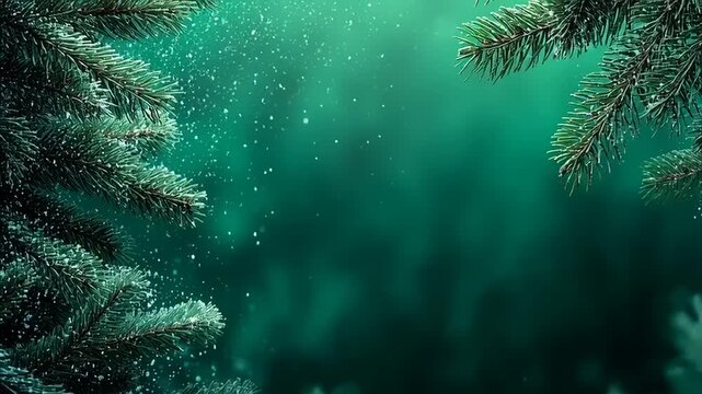 Pine Tree Background Scene for Christmas Holiday Decoration in Cozy Atmosphere