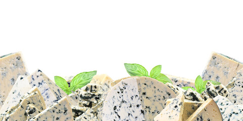 Blue cheese isolated on white background