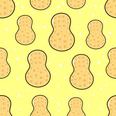 Cute peanut characters creating a seamless pattern design