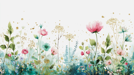 watercolor botanical Rose flower flowers texture template background.Elegant wedding invitation card background . Minimal hand painted Design for wedding or Valentine's Day