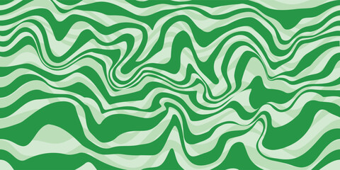 Green abstract wavy lines seamless background with organic flow