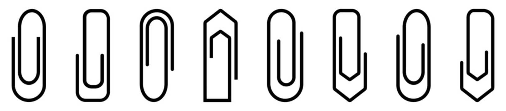 Set of paper clip icons