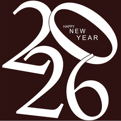 Happy new year 2026 . Greeting design with number of year. Vector illustration for greeting card, invitation, calendar