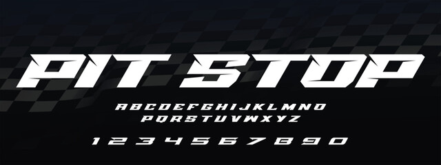 Pit Stop Racing Speed Alphabet Font Vector Bold Sport Typography Letters Download it in high resolution format and print in any size   © Hasan