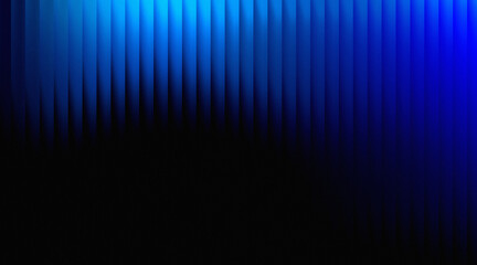Vibrant blue vertical light lines casting a cool glow against a dark, dramatic background