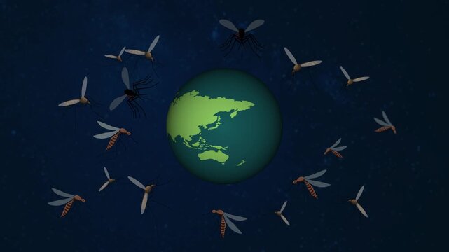 the world of the earth with mosquito attact