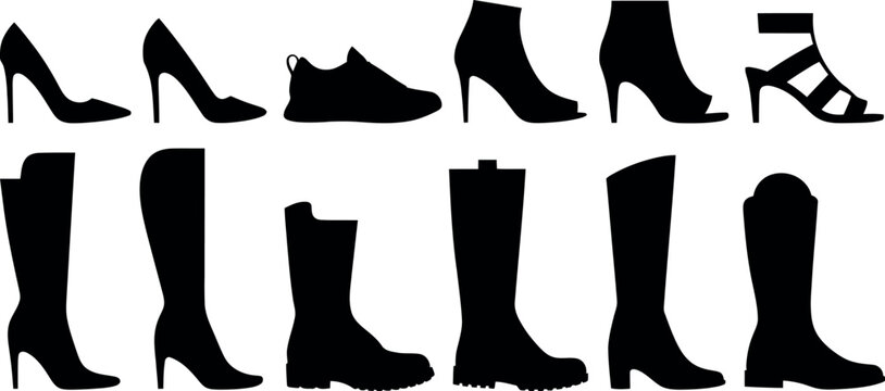 Elegant Shoe Silhouettes Collection for Fashion Design
