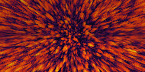 Abstract background with a dynamic radial zoom blur effect in fiery red and orange colors