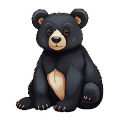 Playful Black Bear Cartoon Character Illustration