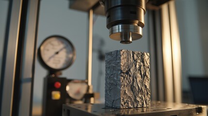Polymer compression test — material deformation close medium shot