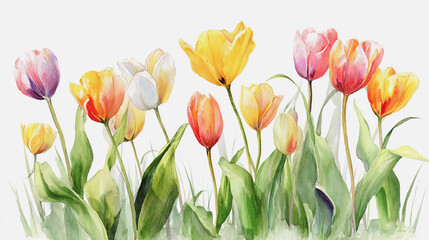 watercolor botanical Tulip flower flowers texture template background.Elegant wedding invitation card background . Minimal hand painted Design for wedding or Valentine's Day