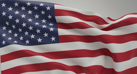 Obraz premium Waving American Flag on Transparent Background Illustration