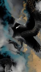 an eagle hunting a snake