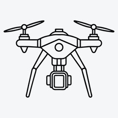 Drone line art White background illustration Generative Ai