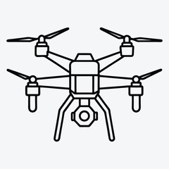 Drone line art White background illustration Generative Ai