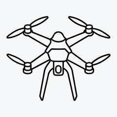 Drone line art White background illustration Generative Ai