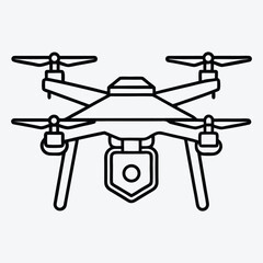 Drone line art White background illustration Generative Ai
