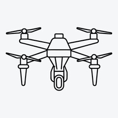 Drone line art White background illustration Generative Ai