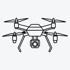Drone line art White background illustration Generative Ai