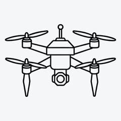 Drone line art White background illustration Generative Ai