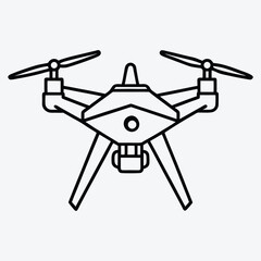 Drone line art White background illustration Generative Ai
