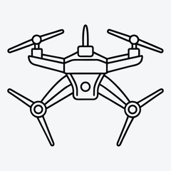 Drone line art White background illustration Generative Ai