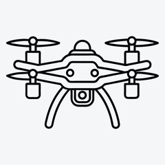 Drone line art White background illustration Generative Ai