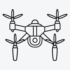 Drone line art White background illustration Generative Ai