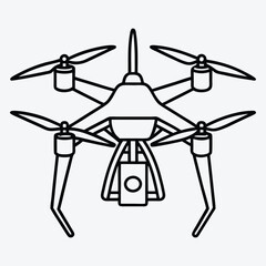 Drone line art White background illustration Generative Ai