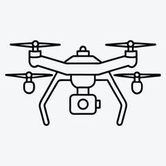 Drone line art White background illustration Generative Ai
