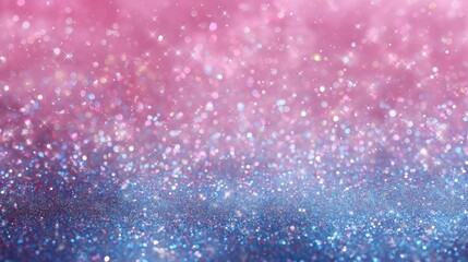 sparkling pink and blue glitter shimmers in the light creating a bright backdrop for festive invitations