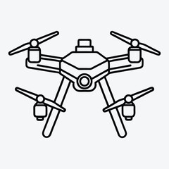 Drone line art White background illustration Generative Ai