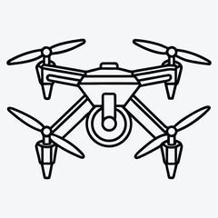 Drone line art White background illustration Generative Ai