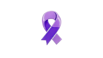Purple Awareness Ribbon Isolated on White Background