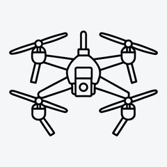 Drone line art White background illustration Generative Ai