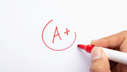 &ldquo;A+&rdquo; Grade on White Background &ndash; Simple Educational Symbol


