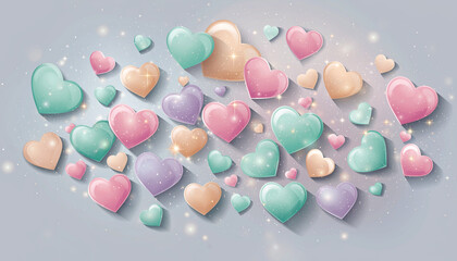 Pastel Heart Background &ndash; Soft & Playful for Spring or Baby Love Themes

