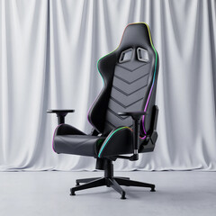 Black ergonomic gaming chair with rgb lighting