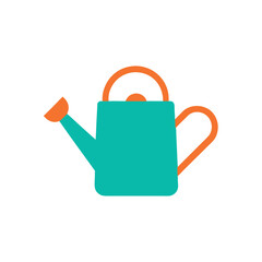 Fototapeta premium Minimal watering can gardening icon flat design style, vector illustration