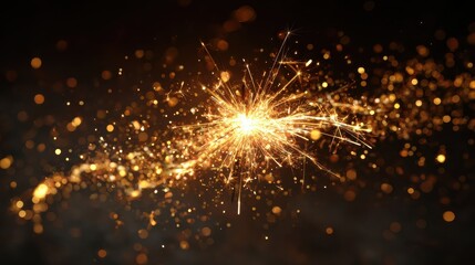 sparkler ignites golden glitter 2026 new year celebration